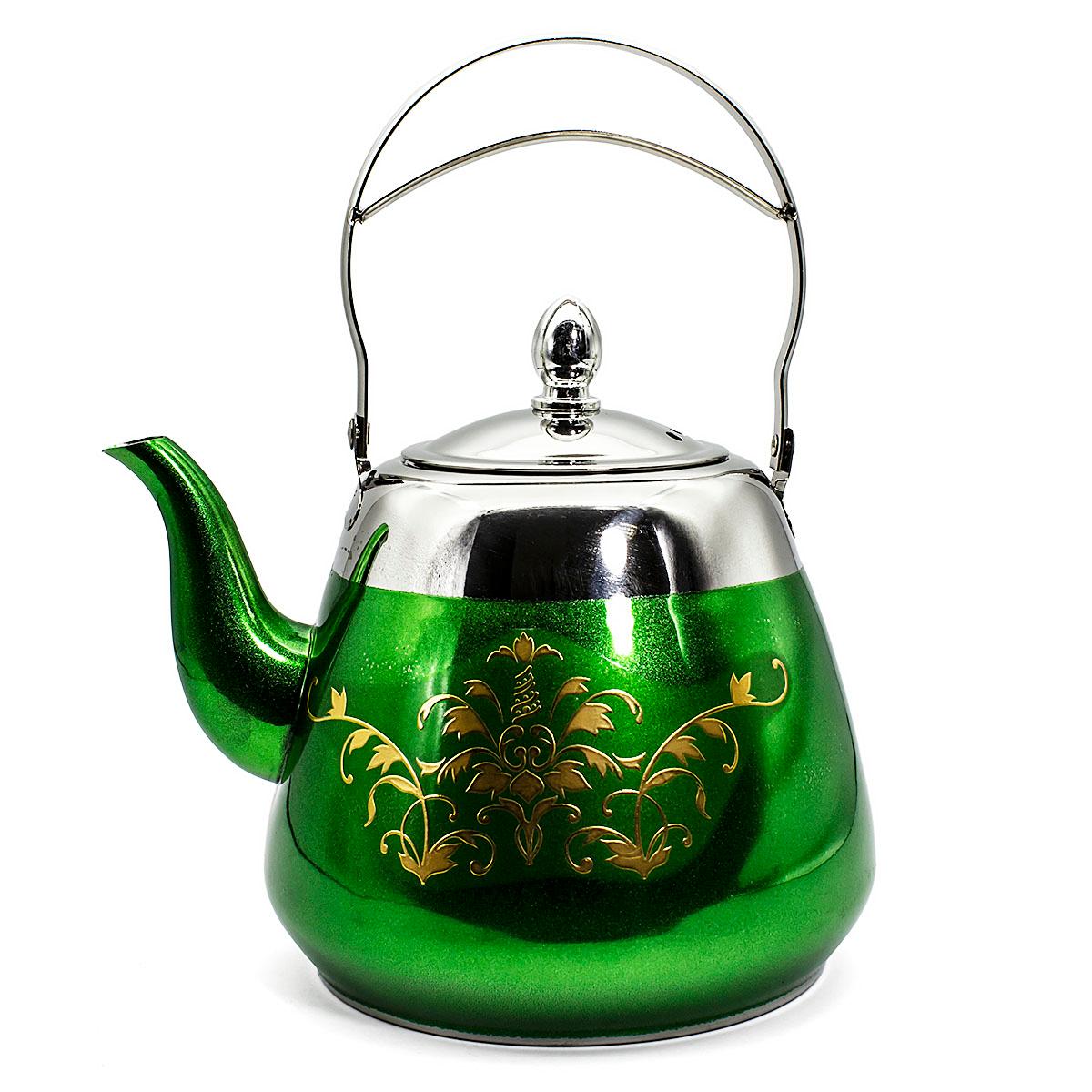 Чайник "Ставрополь" зеленый, нержавеющая сталь, 2 л