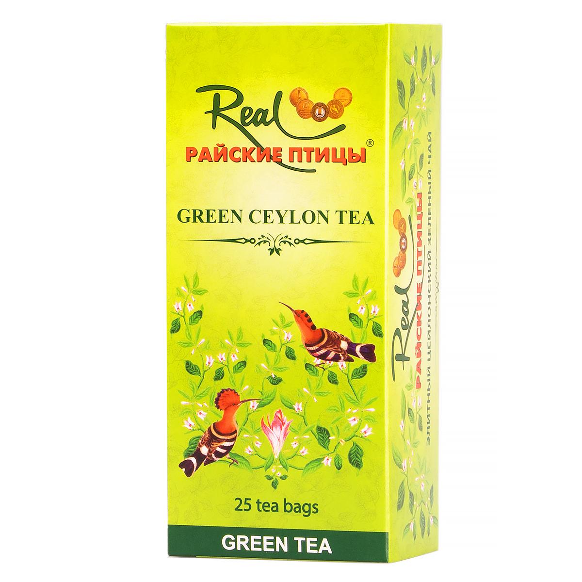 Чай зеленый Real Райские птицы, в фильтр-пакетах, 25 шт х 2 г