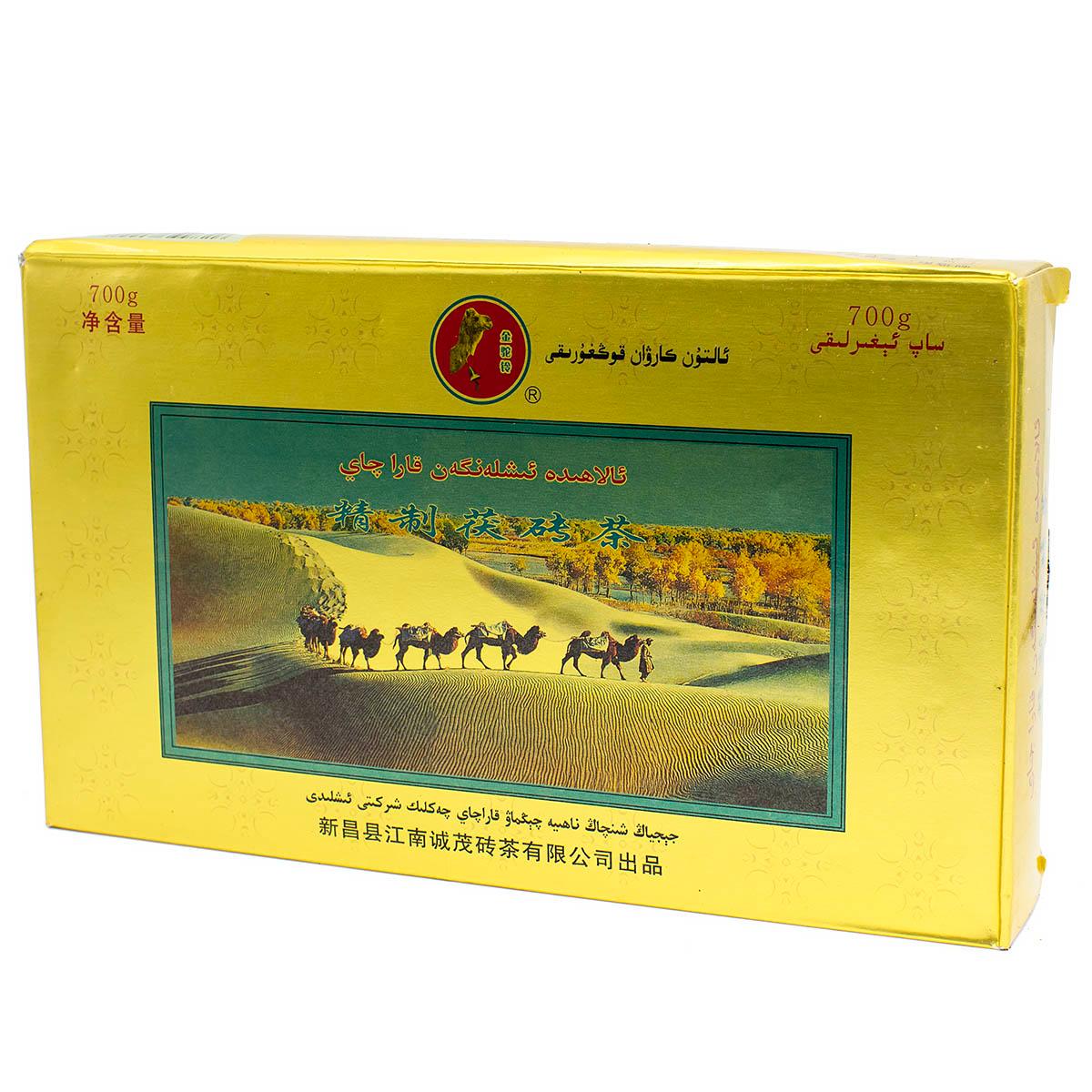 Черный чай Цзин Чжи Фу Чжуань Ча Золотой Верблюд, кирпич, 2016, 700 г