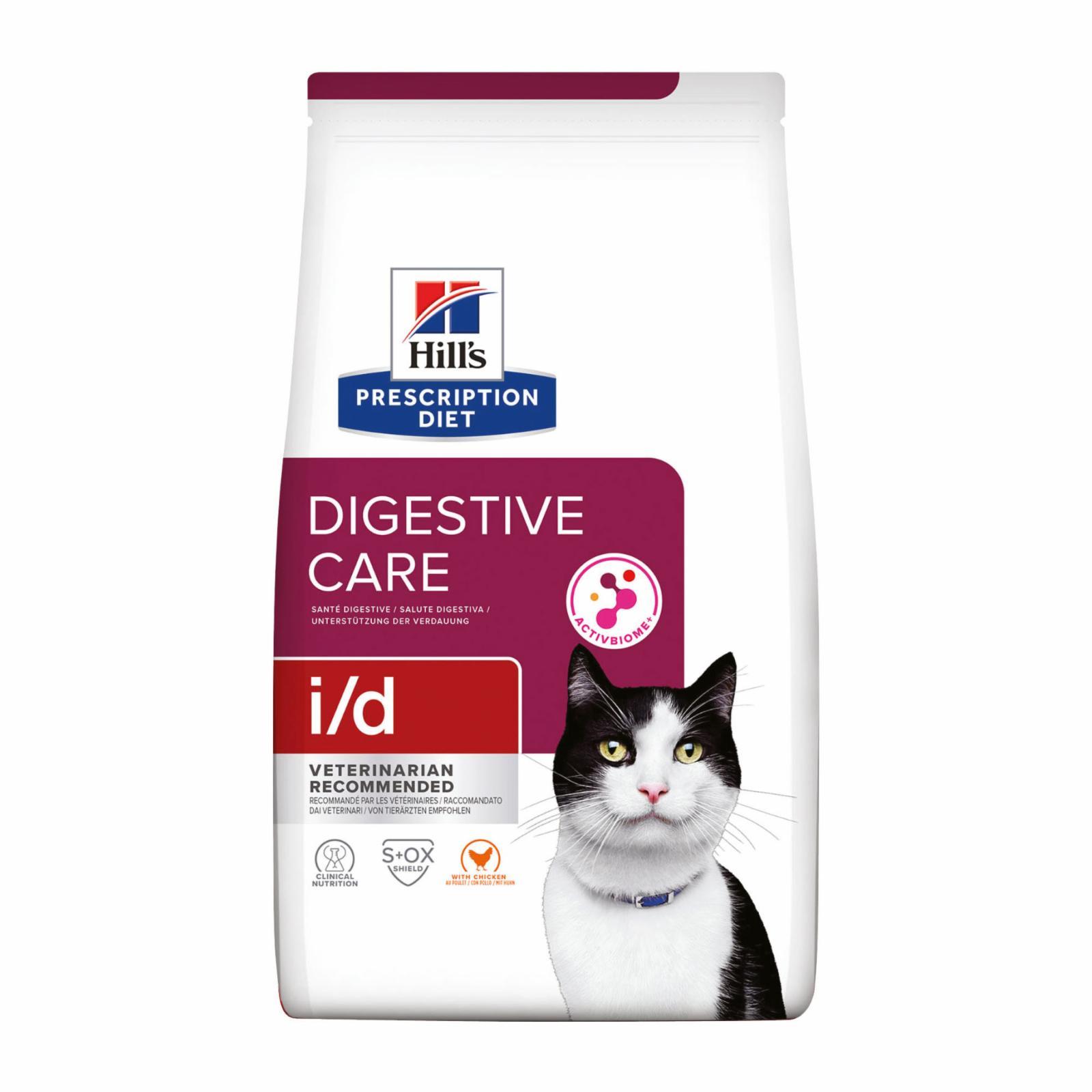 i/d Digestive Care сухой диетический, для кошек при расстройствах пищеварения, ЖКТ, с курицей. 1.5 кг