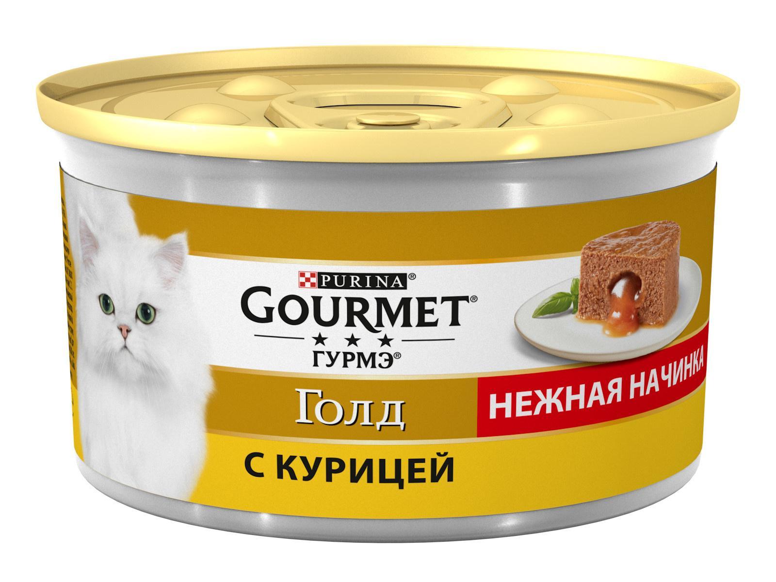 Влажный корм Gourmet Голд Нежная начинка для кошек, с курицей. 85 г