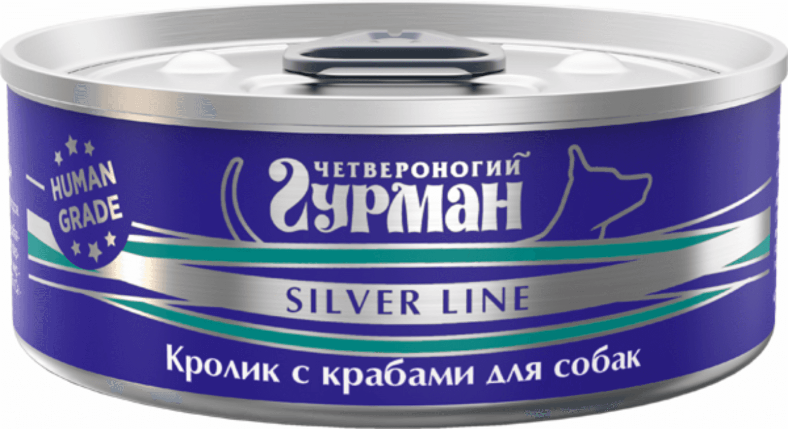 Корм консервированный для собак "Silver line Кролик с крабами". 100 г