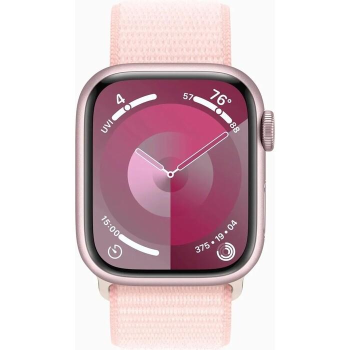 Apple | Смарт-часы Apple Watch Series 9 A2978 41мм OLED корп.розовый Sport Loop рем.светло-розовый разм.брасл.:130-200мм (MR953LL/A)