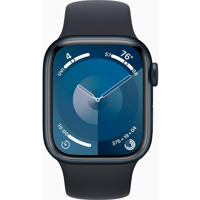 Apple | Смарт-часы Apple Watch Series 9 A2978 41мм OLED корп.темная ночь Sport Band рем.темная ночь разм.брасл.:150-200мм (MR8X3LL/A)