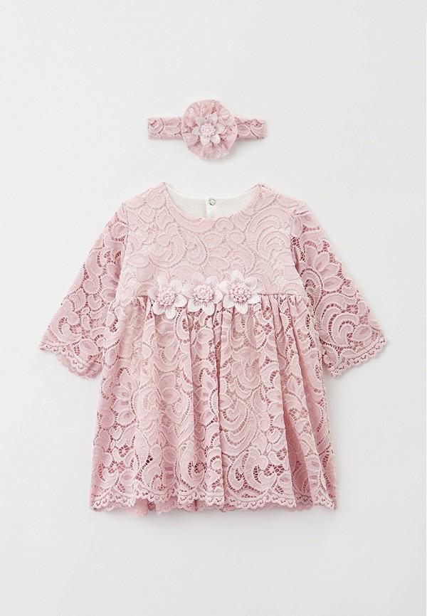 Платье и повязка Ardirose - цвет: розовый, коллекция: мульти.