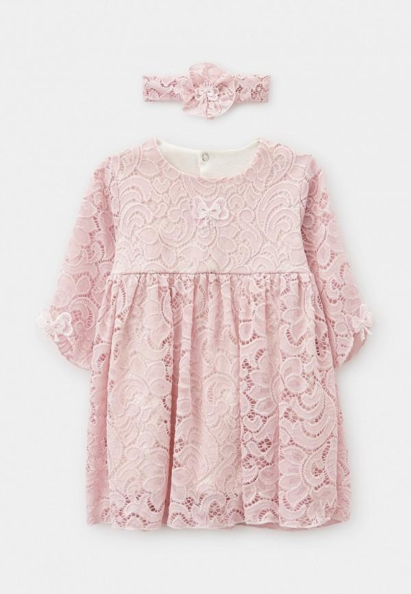 Платье и повязка Ardirose - цвет: розовый, коллекция: мульти.