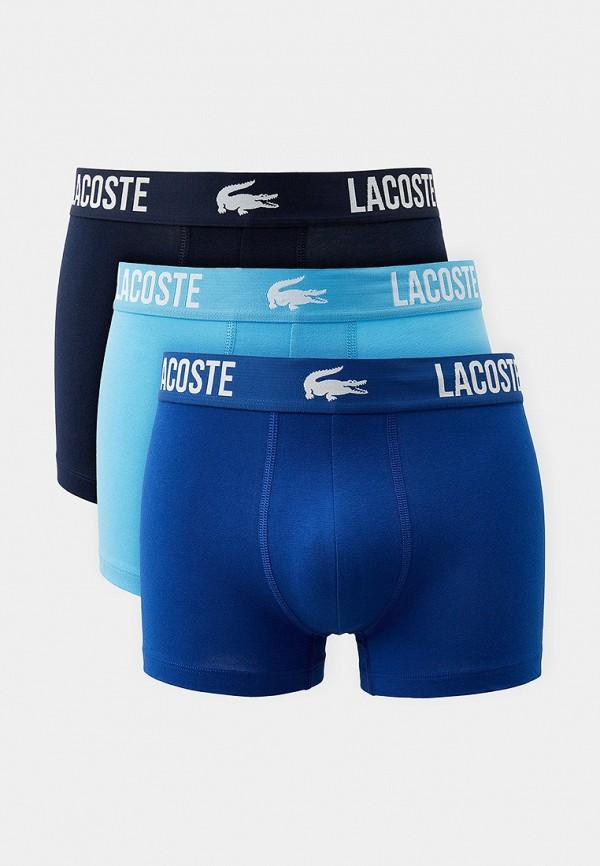 Трусы 3 шт. Lacoste - цвет: голубой, синий, коллекция: мульти.