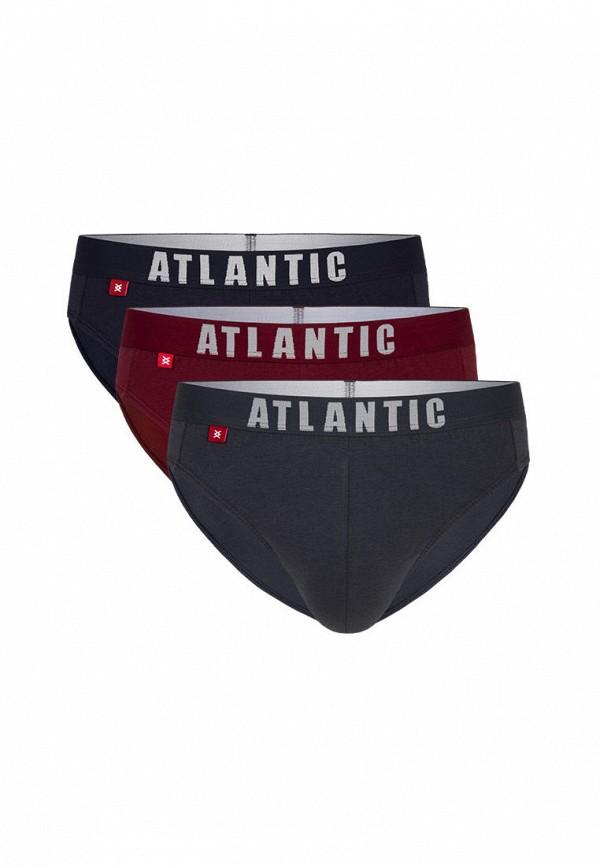 Трусы 3 шт. Atlantic - цвет: бордовый, серый, синий, коллекция: мульти.