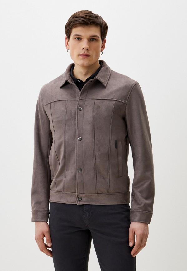 Куртка кожаная Al Franco - цвет: серый, коллекция: демисезон.