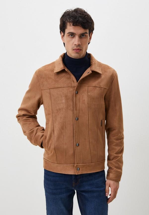 Куртка кожаная Al Franco - цвет: коричневый, коллекция: демисезон.