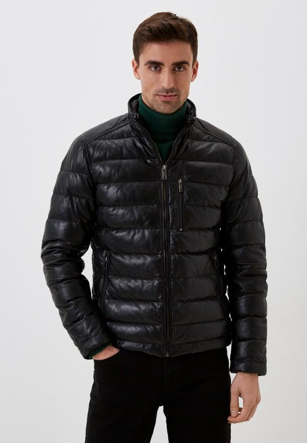 Куртка кожаная утепленная Jorg Weber - цвет: черный, коллекция: демисезон.