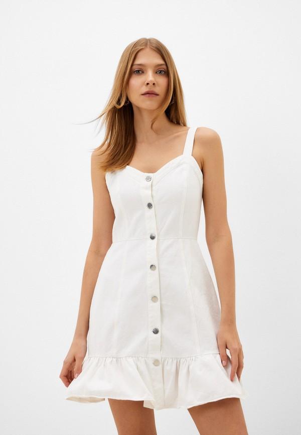 Платье джинсовое Isibris - цвет: белый, коллекция: мульти.