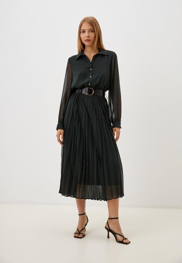 Платье Koton - цвет: черный, коллекция: мульти.