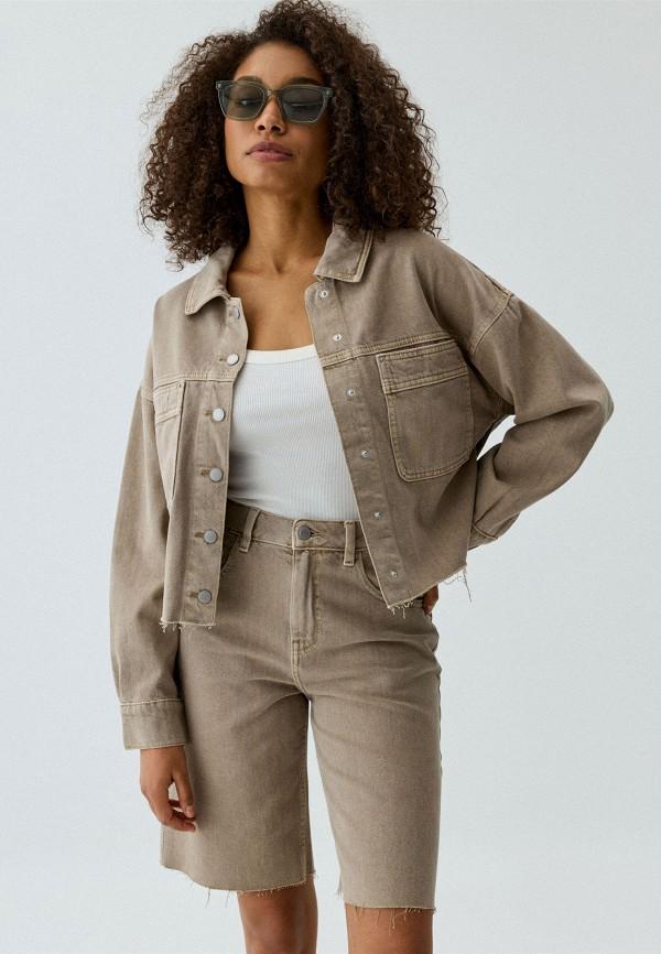 Куртка джинсовая Sela - цвет: бежевый, коллекция: демисезон.