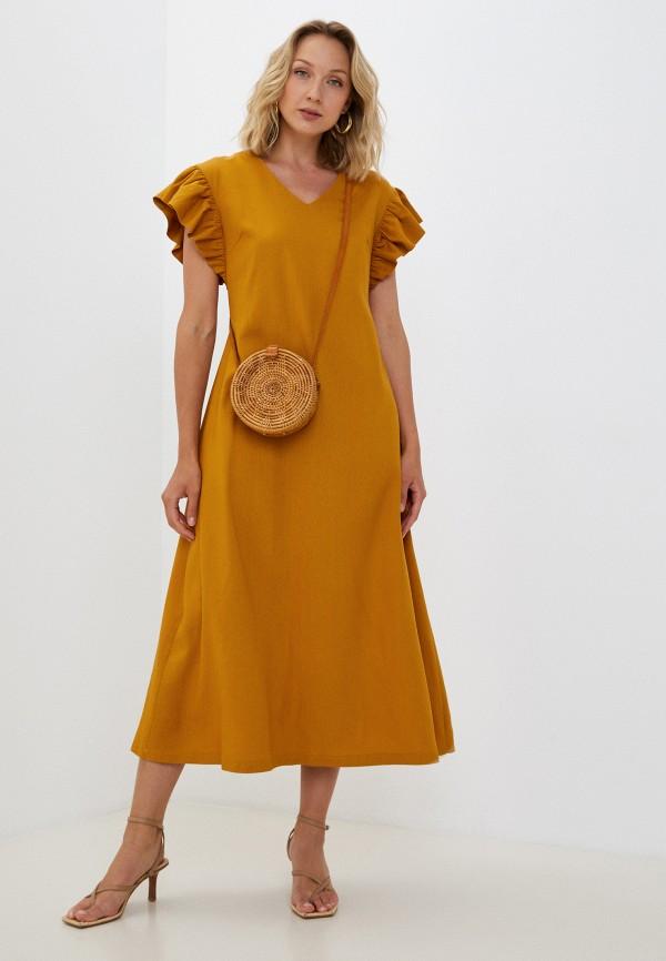 Платье Naturel - цвет: желтый, коллекция: мульти.