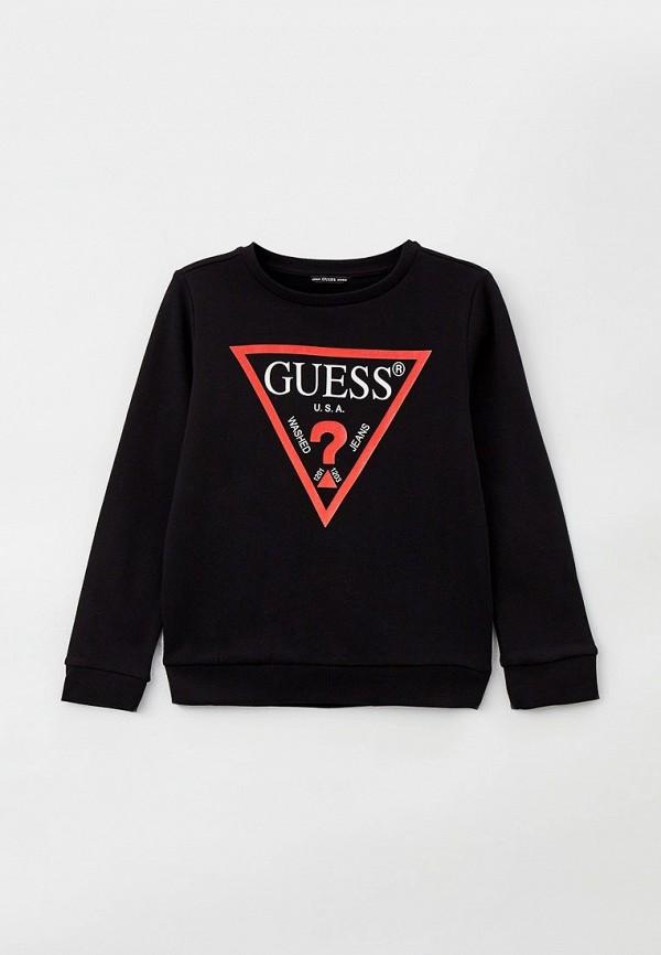 Свитшот Guess - цвет: черный, коллекция: мульти.