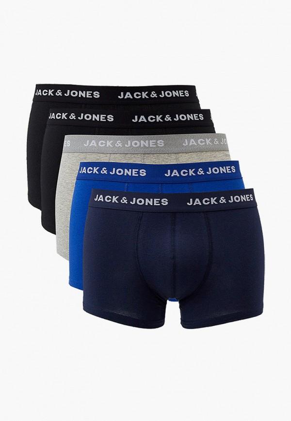 Трусы 5 шт. Jack & Jones - цвет: серый, синий, черный, коллекция: мульти.