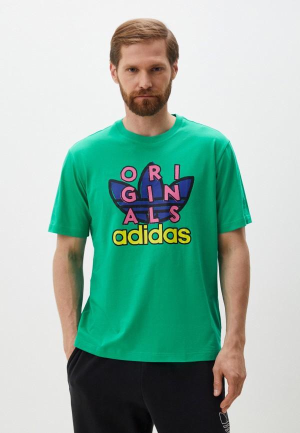 Футболка adidas Originals - цвет: зеленый, коллекция: мульти.