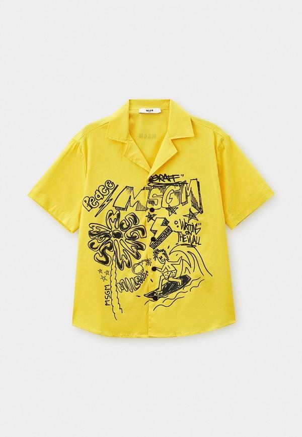 Рубашка MSGM Kids - цвет: желтый, коллекция: мульти.