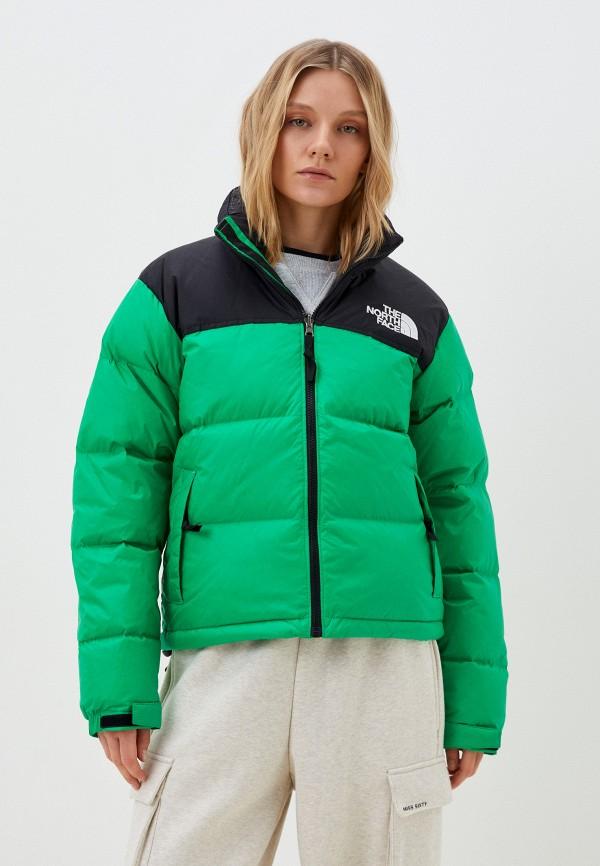 Пуховик The North Face - цвет: зеленый, коллекция: демисезон.