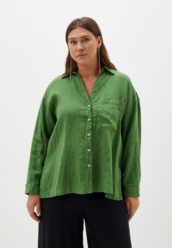 Рубашка United Colors of Benetton - цвет: зеленый, коллекция: лето.