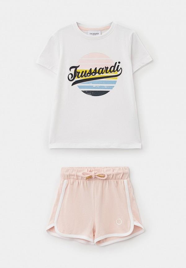 Костюм спортивный Trussardi Junior - цвет: бежевый, розовый, коллекция: мульти.