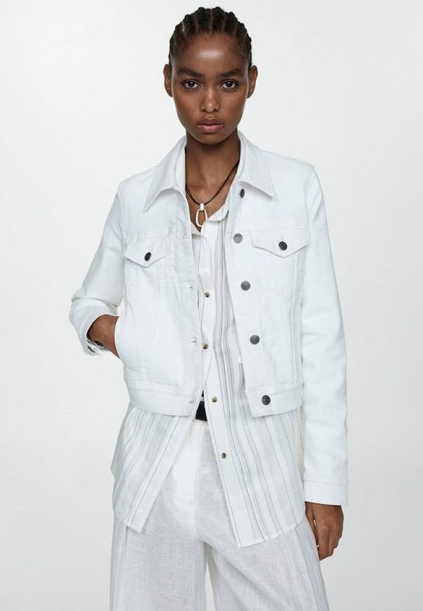 Куртка джинсовая Mango - цвет: белый, коллекция: демисезон.
