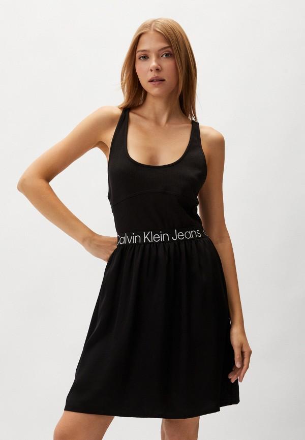 Платье Calvin Klein Jeans - цвет: черный, коллекция: мульти.
