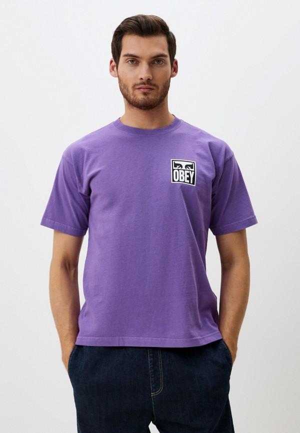 Футболка Obey - цвет: фиолетовый, коллекция: мульти.