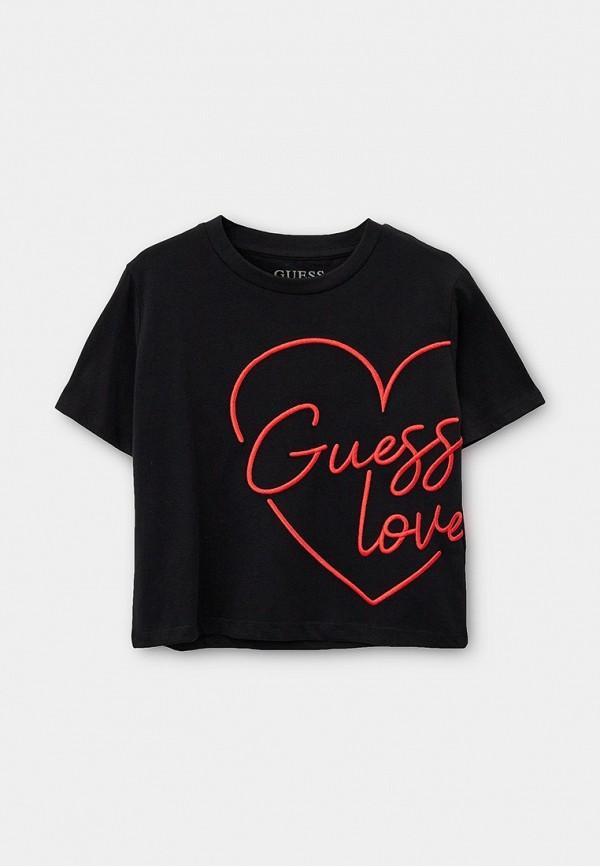 Футболка Guess - цвет: черный, коллекция: мульти.