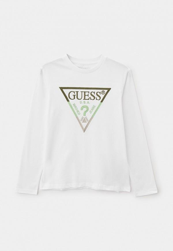 Лонгслив Guess - цвет: белый, коллекция: мульти.