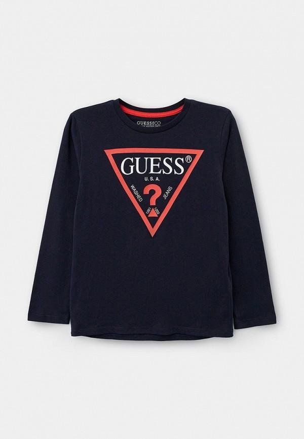 Лонгслив Guess - цвет: синий, коллекция: мульти.