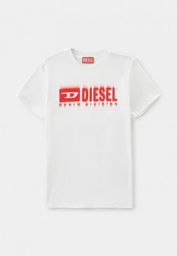 Футболка Diesel - цвет: белый, коллекция: мульти.