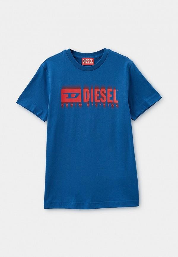 Футболка Diesel - цвет: синий, коллекция: мульти.