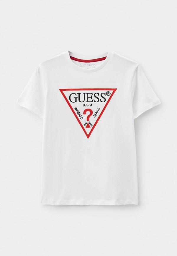 Футболка Guess - цвет: белый, коллекция: мульти.