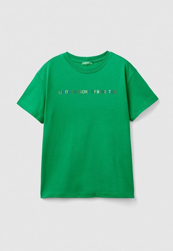 Футболка United Colors of Benetton - цвет: зеленый, коллекция: мульти.