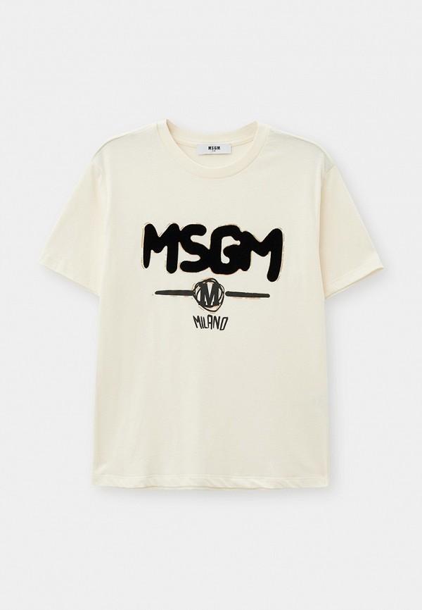 Футболка MSGM Kids - цвет: белый, коллекция: мульти.