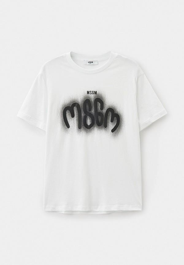 Футболка MSGM Kids - цвет: белый, коллекция: мульти.