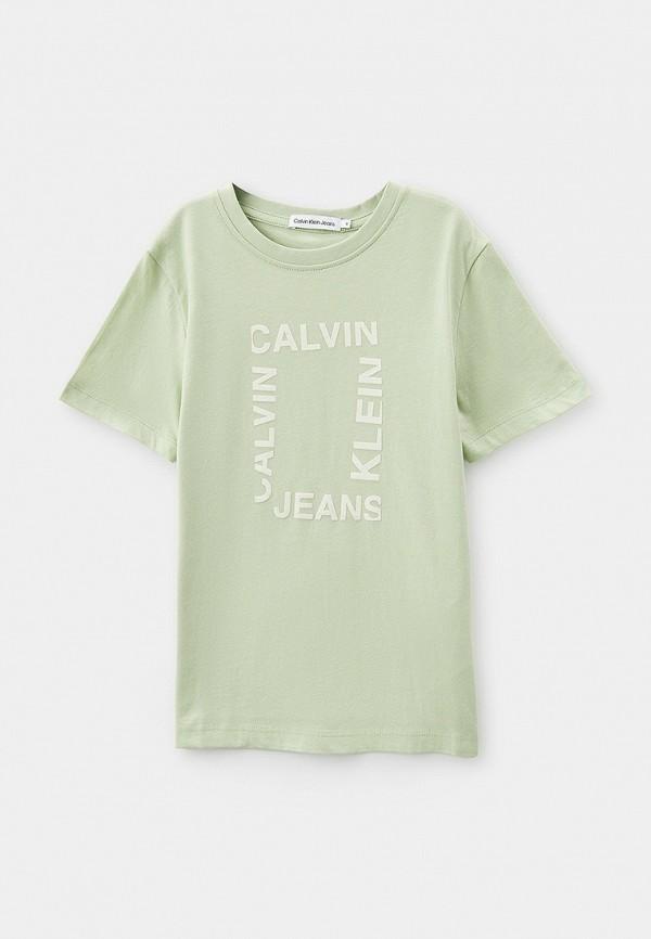 Футболка Calvin Klein Jeans - цвет: зеленый, коллекция: мульти.