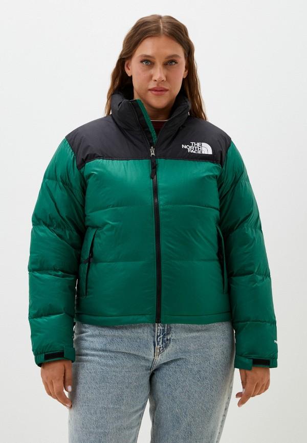 Пуховик The North Face - цвет: зеленый, коллекция: демисезон, зима.