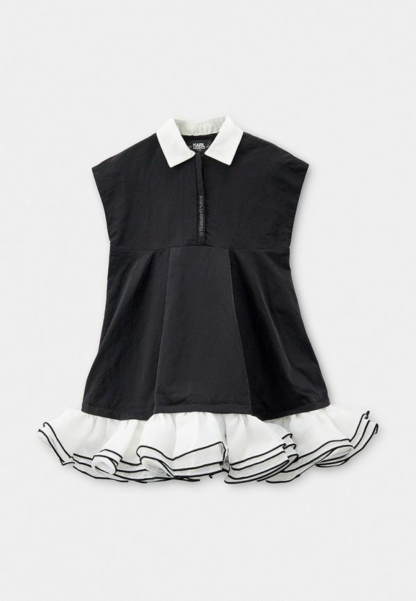 Платье Karl Lagerfeld Kids - цвет: черный, коллекция: лето.