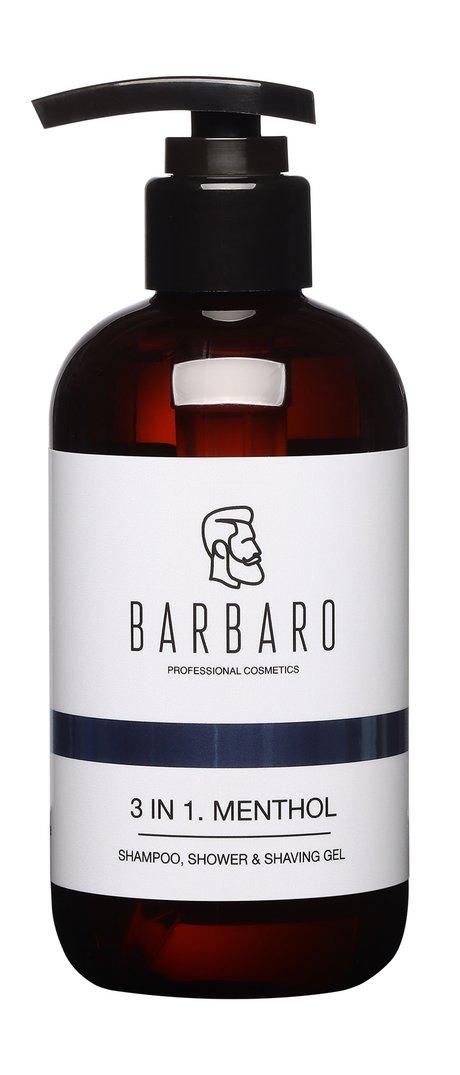 Barbaro 3 in 1. Menthol Shampoo, Shower & Shaving Gel