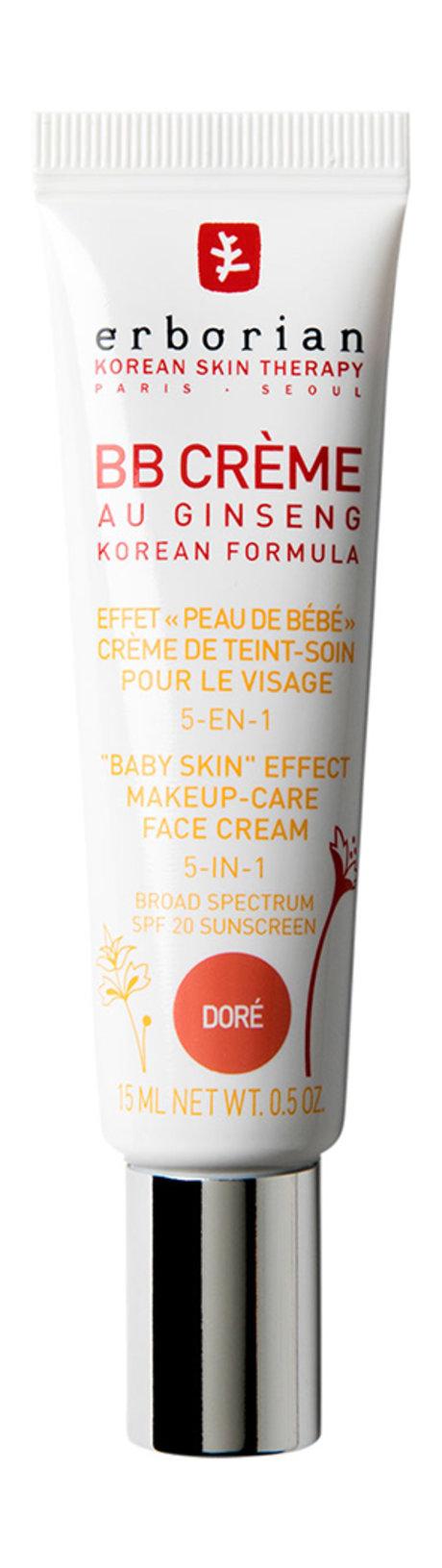 Erborian BB Cream Au Ginseng Makeup-Care Face Cream 5-in-1 SPF 20 Travel Size. 2 Золотистый Оттенок