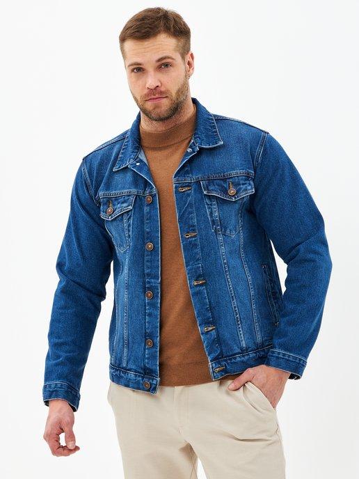 Koutons | Мужская джинсовая куртка летняя больших размеров бомбер