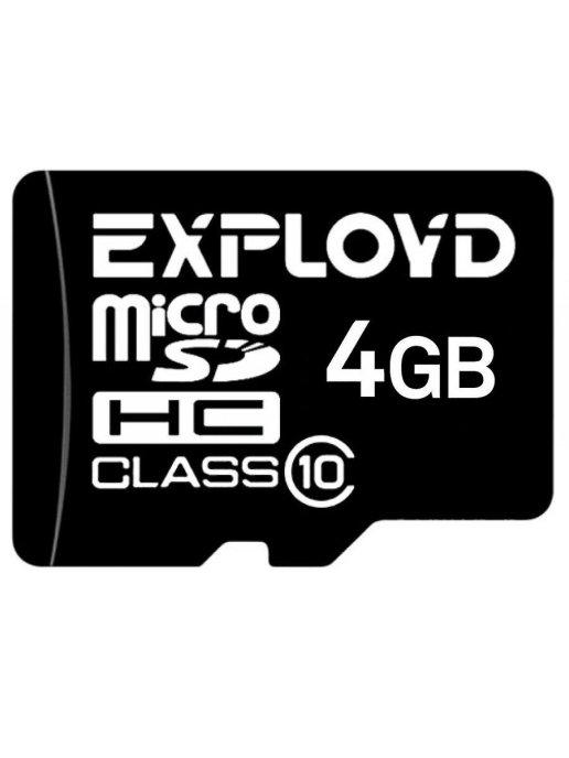 EXPLOYD | Карта памяти MicroSD 4GB Class 10 без адаптера