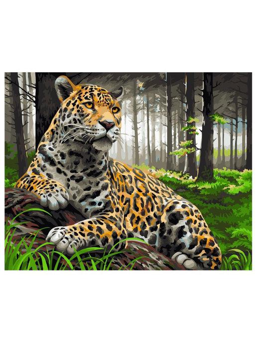 Набор для творчества Рисование по номер Леопард в лесу 40*50