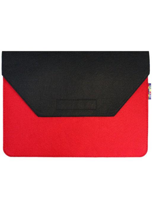 Папка для MacBook Felt 12-13.3", фетр, черно красный (VCN-FE…