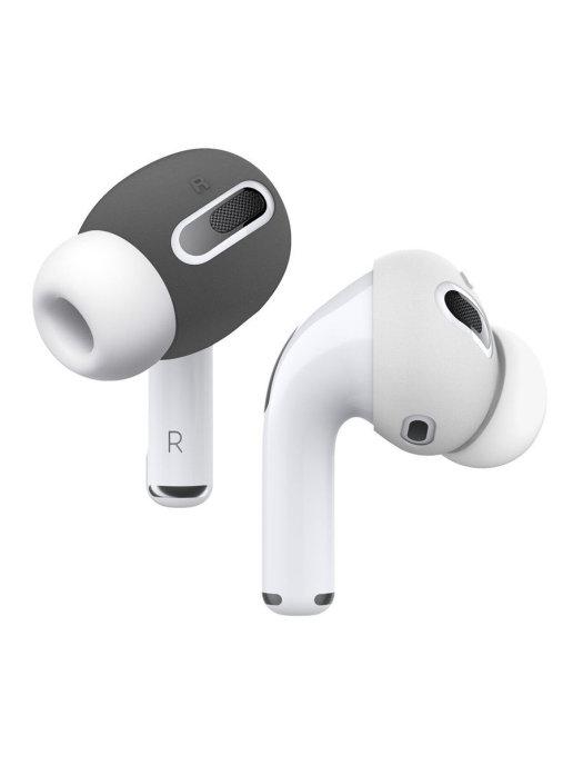 Накладки для AirPods Pro Ear tips Cover - Dark Grey White