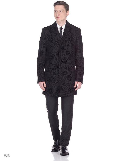 Пальто черное модное из премиальной шерсти