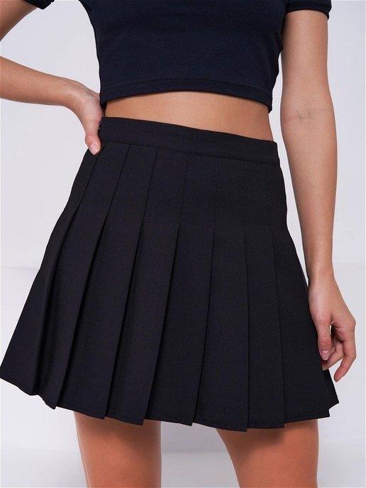 Мини юбка плиссированная в складку Skirt back 2school